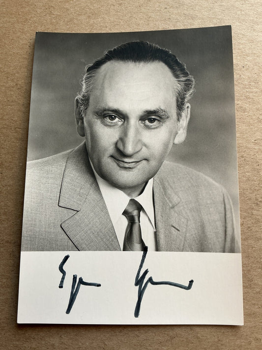 Egon Bahr, Germany 🇩🇪 Minister for Special Affairs hand signed - Autographs-World