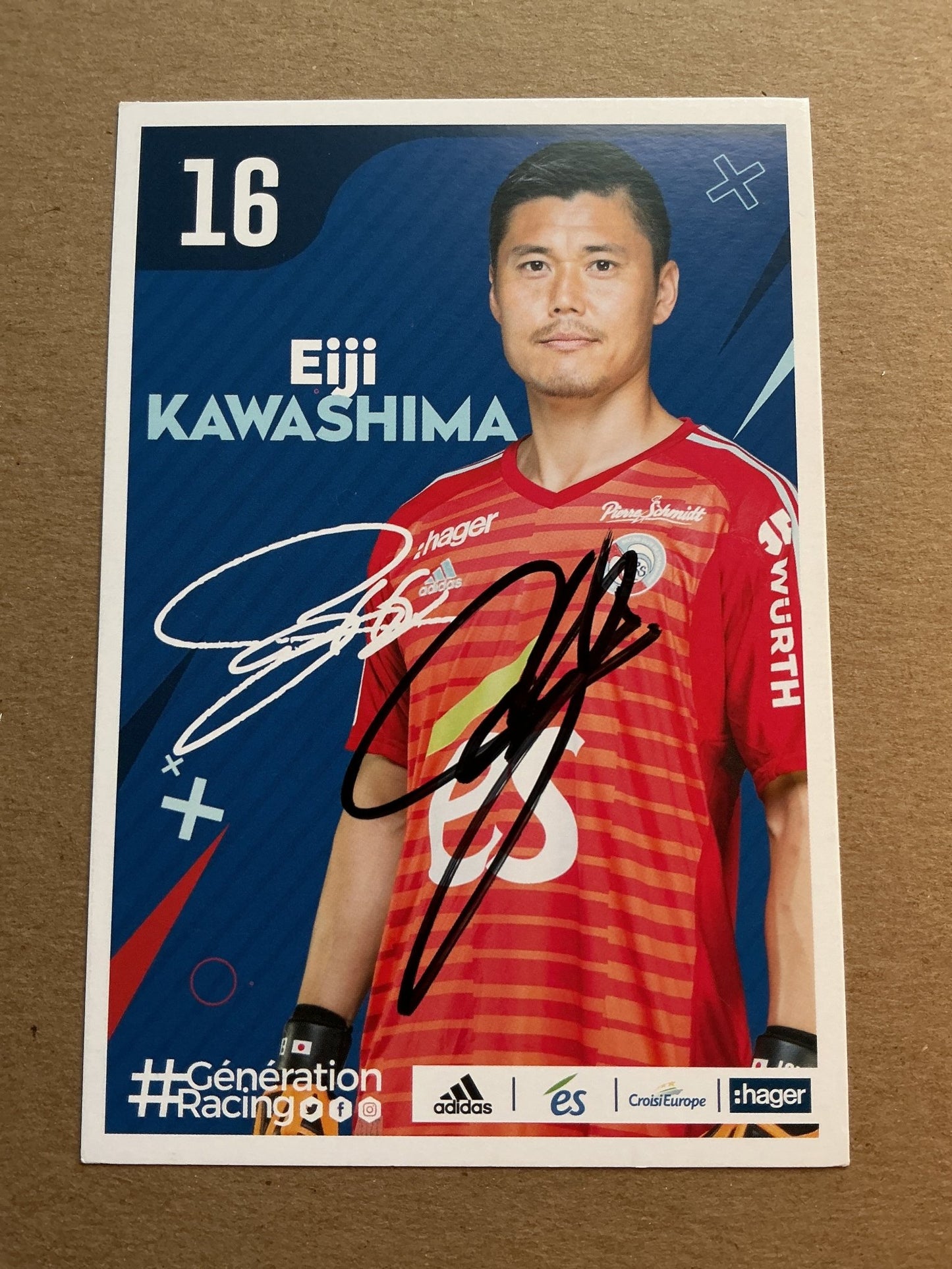 Eiji Kawashima, Japan 🇯🇵 RC Strasbourg 2019/20 hand signed - Autographs-World