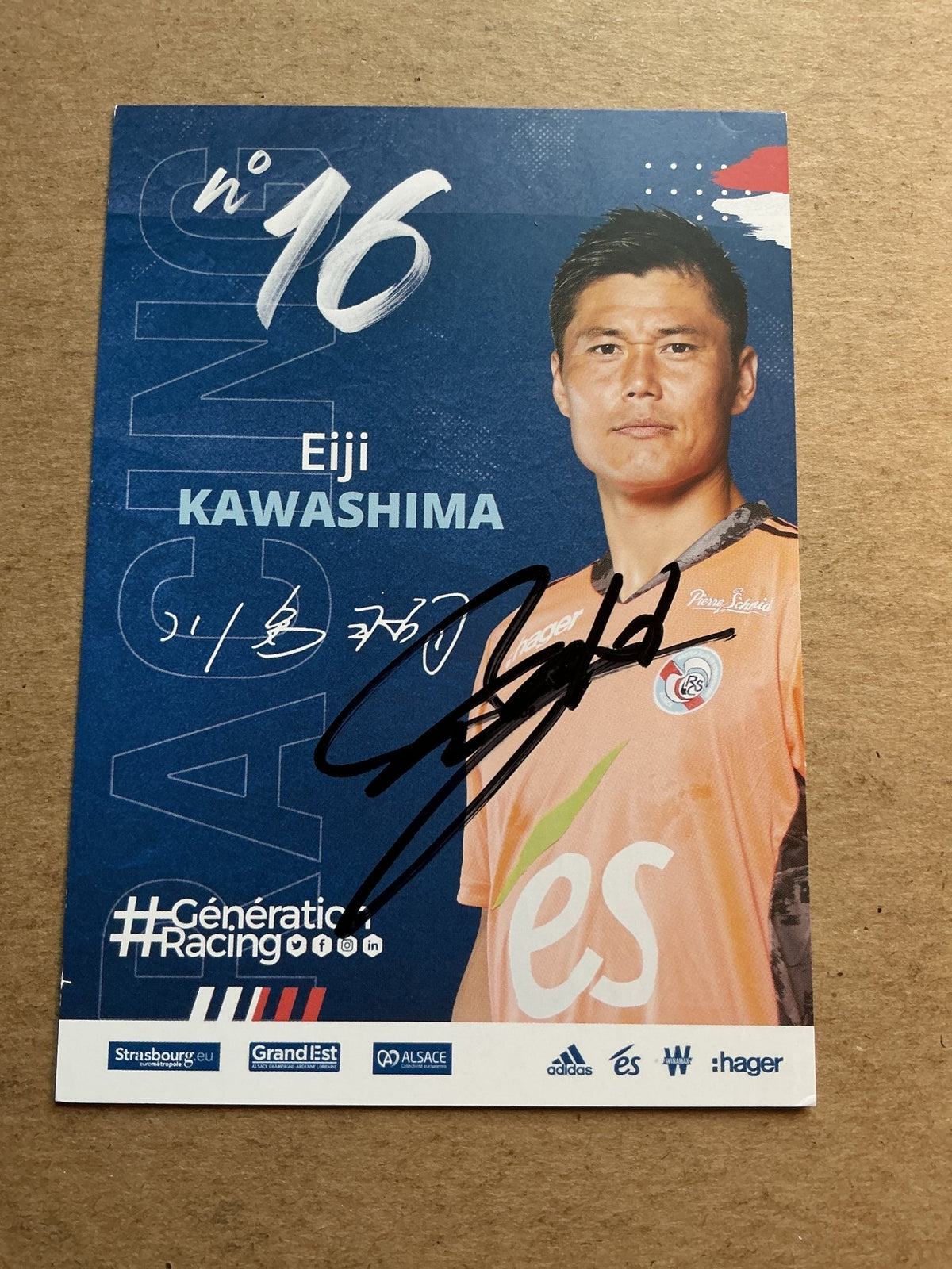 Eiji Kawashima, Japan 🇯🇵 RC Strasbourg 2020/21 hand signed - Autographs-World