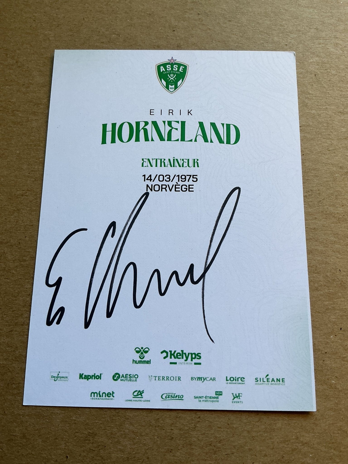Eirik Horneland, Norway 🇳🇴 AS Saint-Etienne 2024/25 hand signed - Autographs-World