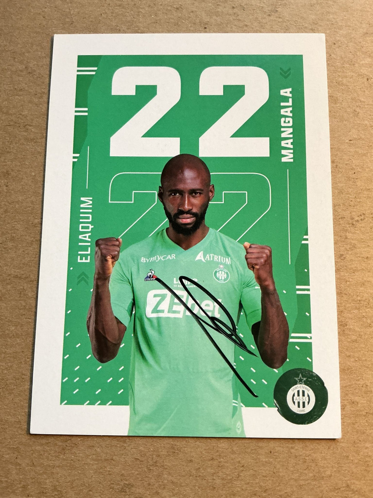 Elaquim Mangala, France 🇫🇷 AS Saint-Étienne 2021/22 hand signed - Autographs-World
