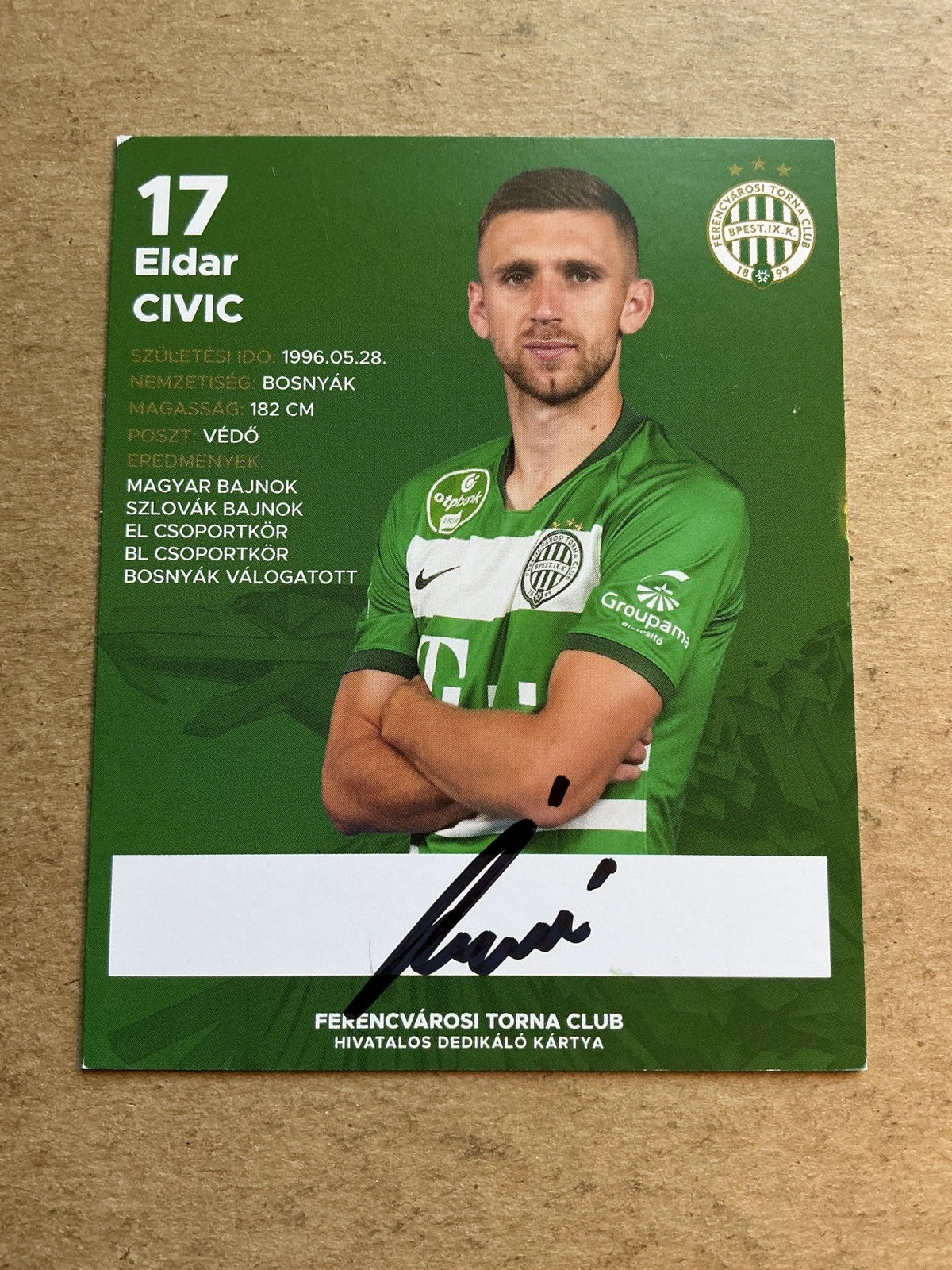 Eldar Civić, Bosnia 🇧🇦 Ferencváros 2020/21 hand signed - Autographs-World
