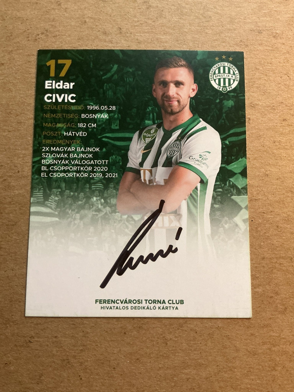 Eldar Ćivić, Bosnia 🇧🇦 Ferencvaros TC 2021/22 hand signed - Autographs-World