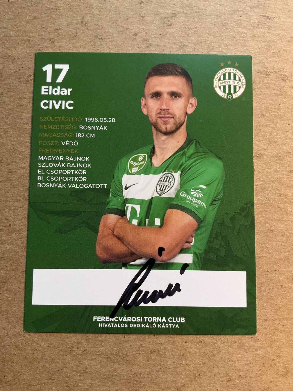 Eldar Ćivić, Bosnia 🇧🇦 Ferencvaros TC 2021/22 hand signed - Autographs-World