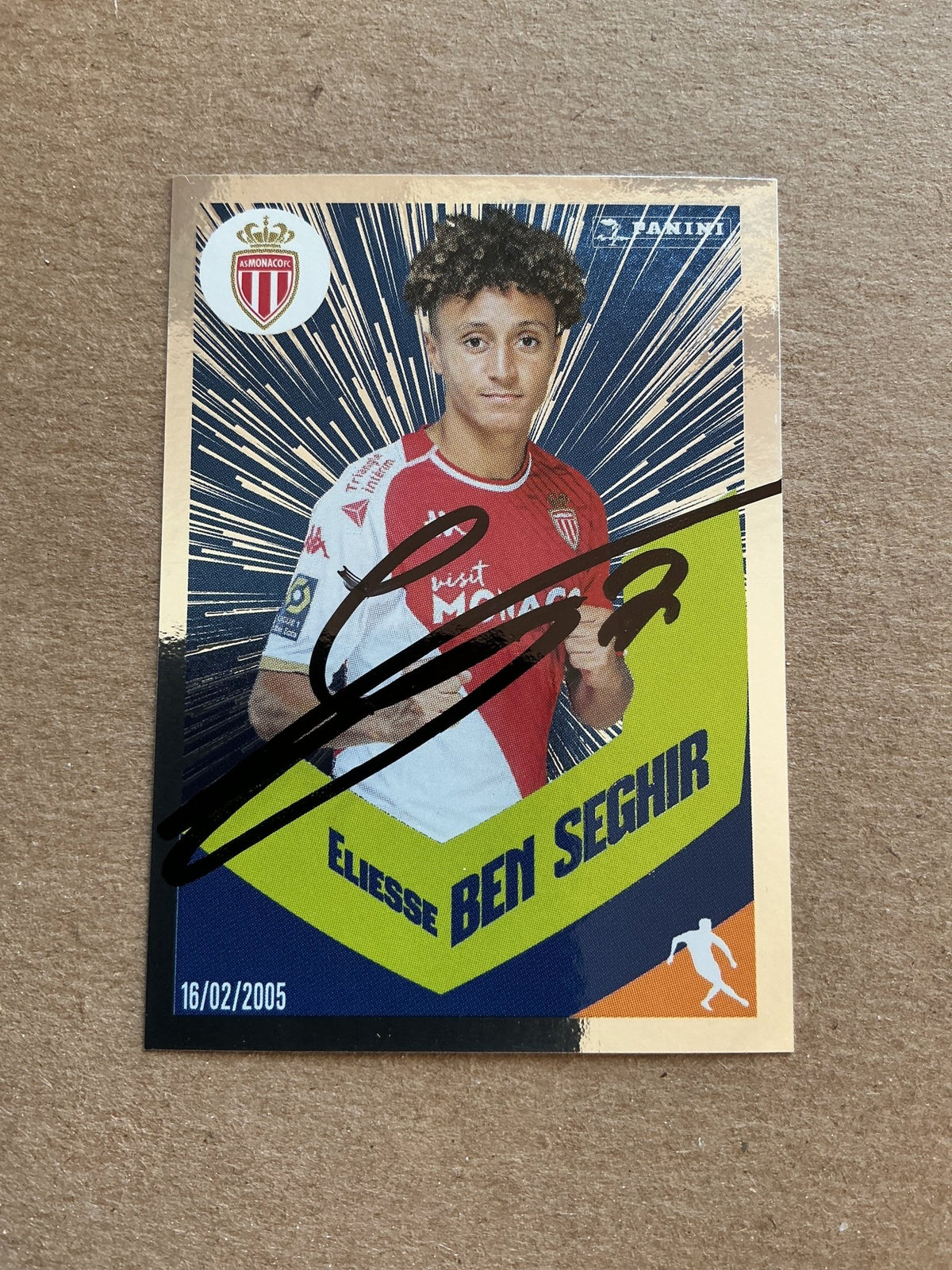 Eliesse Ben Seghir, Morocco 🇲🇦 AS Monaco 2024 Panini hand signed - Autographs-World