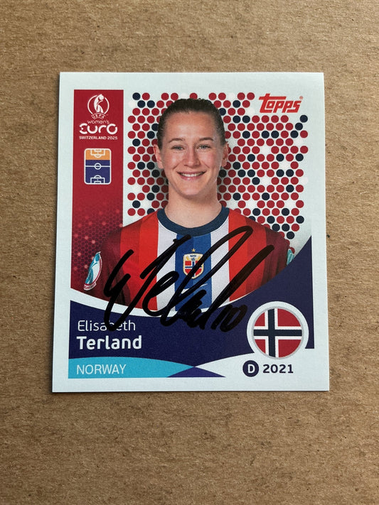 Elisabeth Terland, Norway 🇳🇴 UEFA Women’s Euro Cup 2025 Topps hand signed - Autographs-World