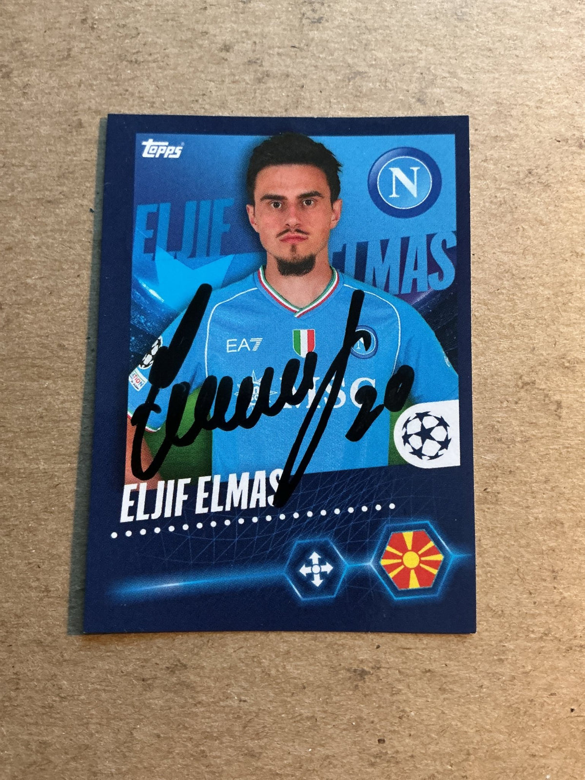 Eljif Elmas, North Macedonia 🇲🇰 SSC Napoli 2023/24 Topps hand signed - Autographs-World