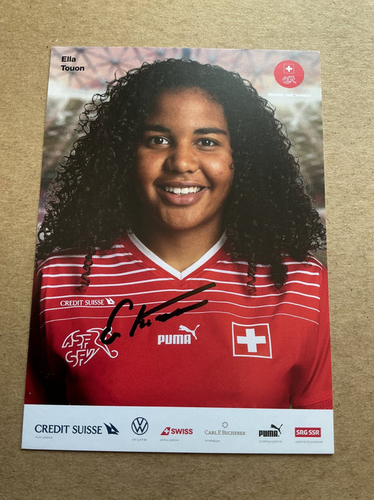 Ella Touon , Switzerland 🇨🇭 Women’s World Cup 2023 hand signed - Autographs-World