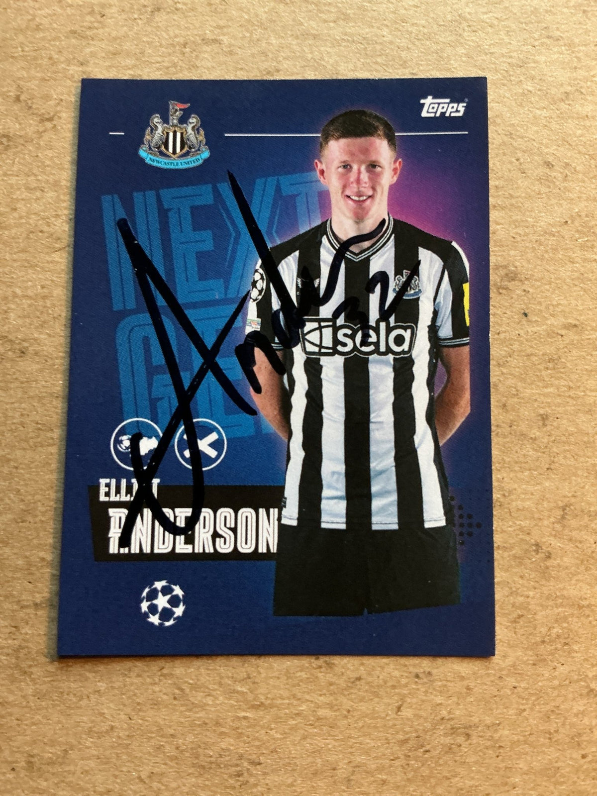 Elliot Anderson, England 🏴󠁧󠁢󠁥󠁮󠁧󠁿 Newcastle United 2023/24 Topps hand signed - Autographs-World