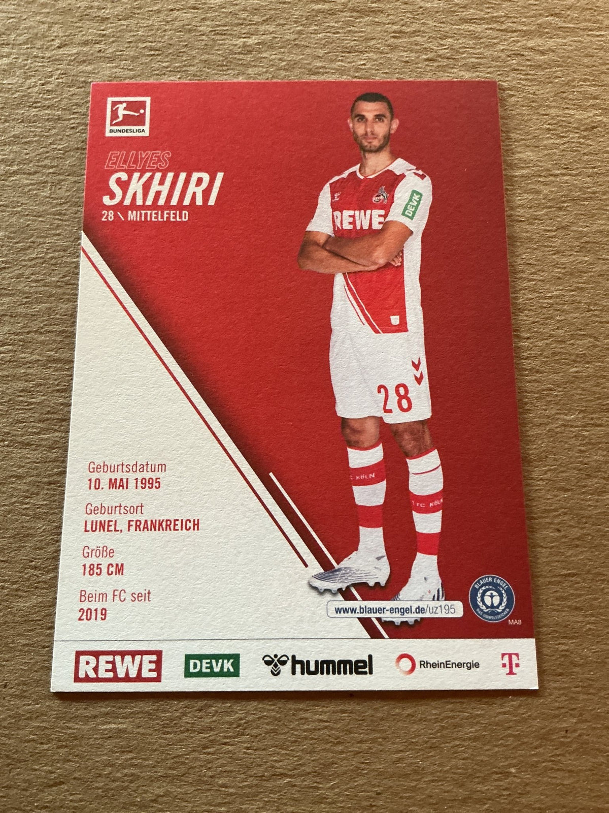 Ellyes Skhiri, Tunisia 🇹🇳 1.FC Köln 2022/23 hand signed - Autographs-World