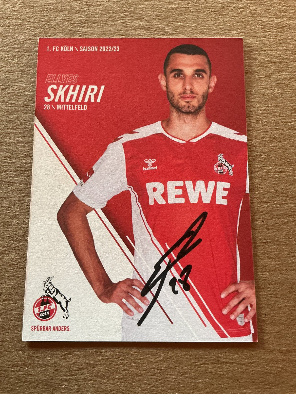 Ellyes Skhiri, Tunisia 🇹🇳 1.FC Köln 2022/23 hand signed - Autographs-World