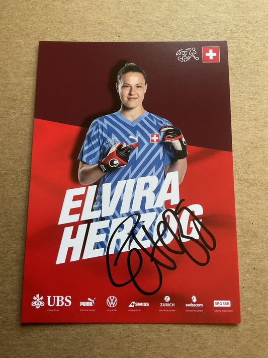 Elvira Herzog, Switzerland 🇨🇭 UEFA Euro 2025 hand signed - Autographs-World