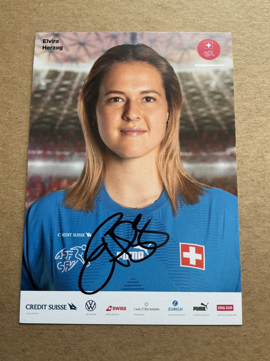 Elvira Herzog, Switzerland 🇨🇭 Women’s World Cup 2023 hand signed - Autographs-World