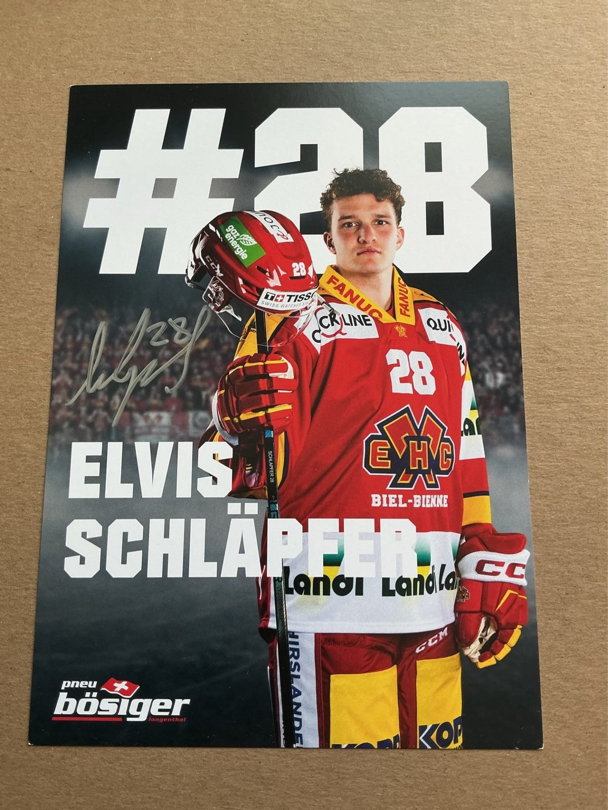 Elvis Schläpfer, Switzerland 🇨🇭 EHC Biel-Bienne 2023/24 hand signed - Autographs-World