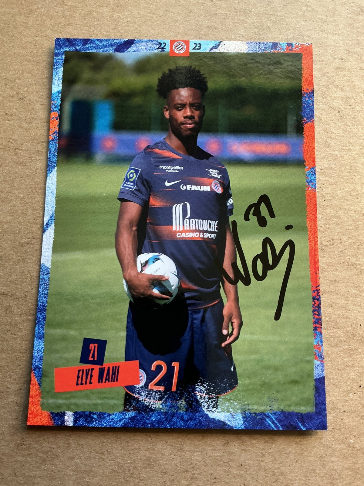 Elye Wahi, France 🇫🇷 Montpellier HSC 2022/23 hand signed - Autographs-World