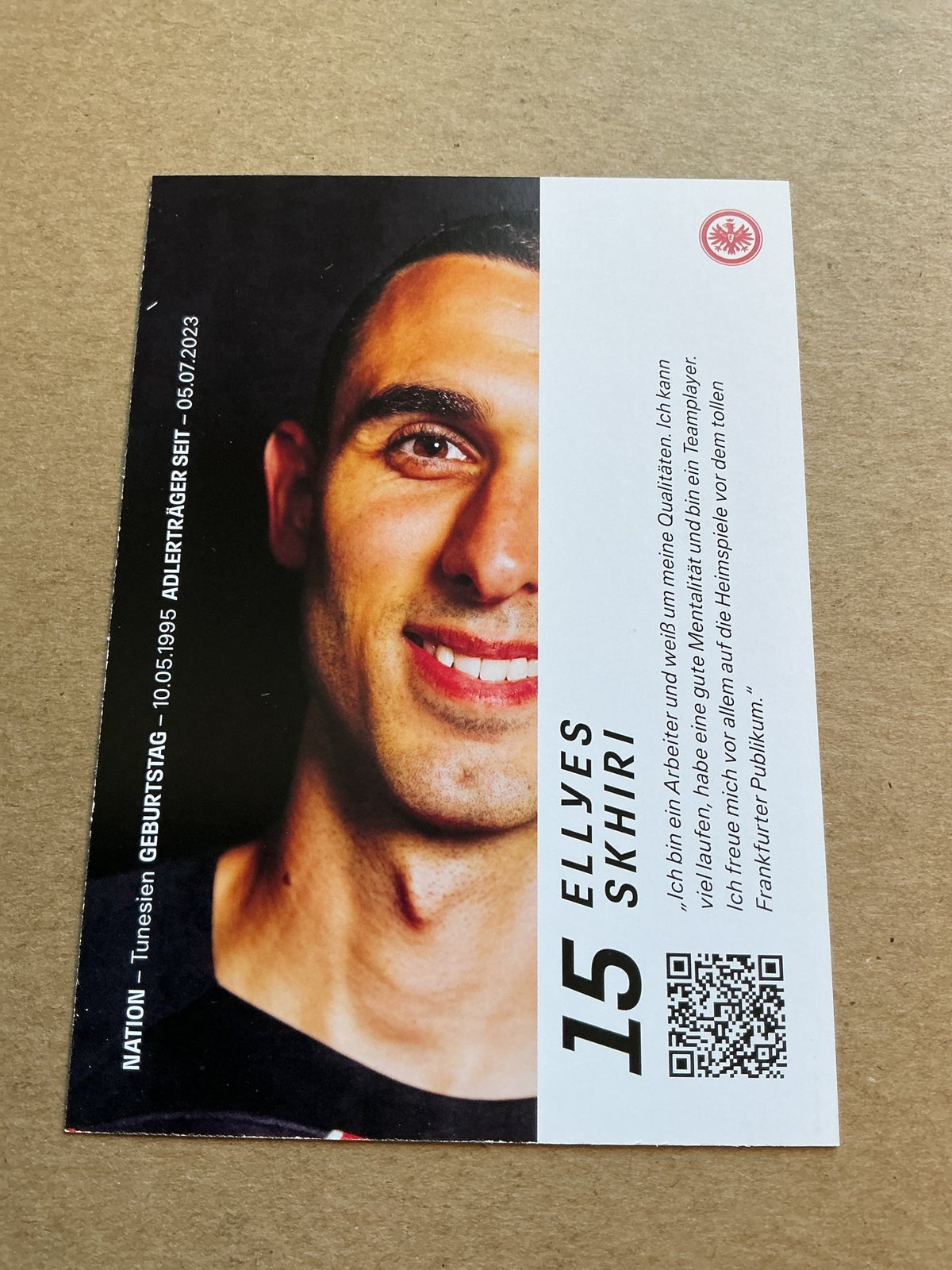 Elyes Skhiri, Tunisia 🇹🇳 Eintracht Frankfurt 2023/24 hand signed - Autographs-World