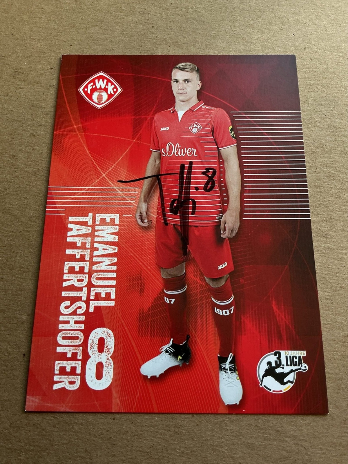 Emanuel Taffertshofer, Germany 🇩🇪 FC Würzburger Kickers 2017/18 hand signed - Autographs-World