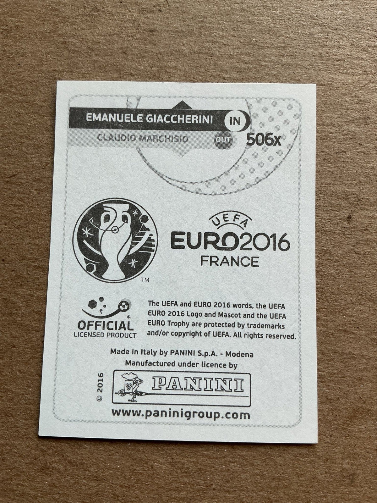 Emanuele Giaccherini, Italy 🇮🇹 UEFA Euro 2016 Panini hand signed - Autographs-World