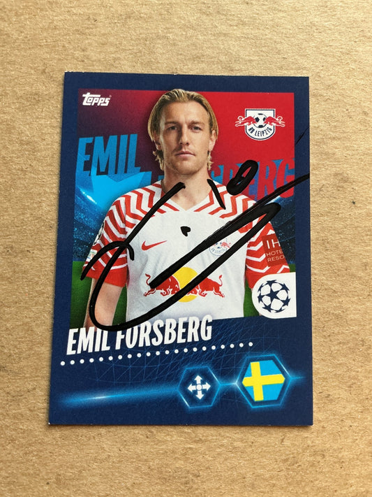 Emil Forsberg, Sweden 🇸🇪 RB Leipzig 2023/24 Topps hand signed - Autographs-World