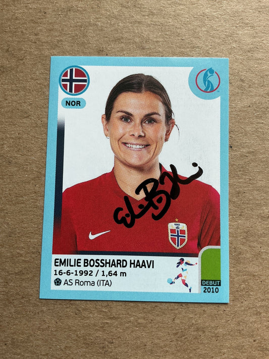 Emilie Bosshard Haavi, Norway 🇳🇴 UEFA Women’s Euro Cup 2022 Panini hand signed - Autographs-World