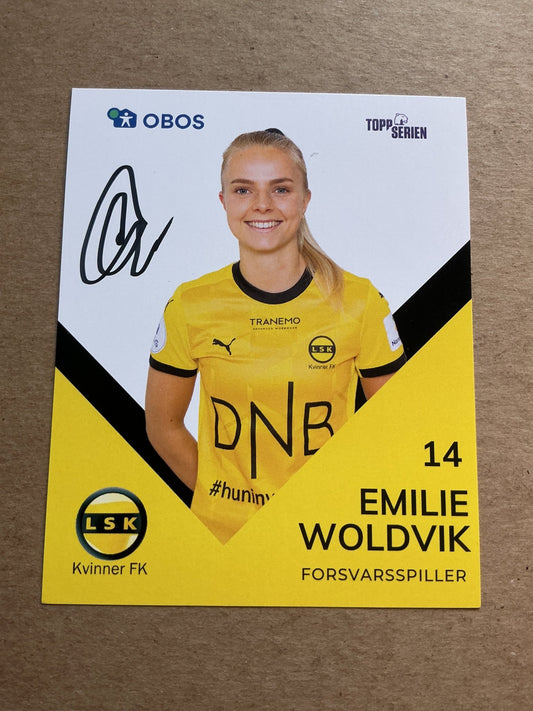 Emilie Woldvik, Norway 🇳🇴 LSK Kvinner 2024/25 hand signed - Autographs-World