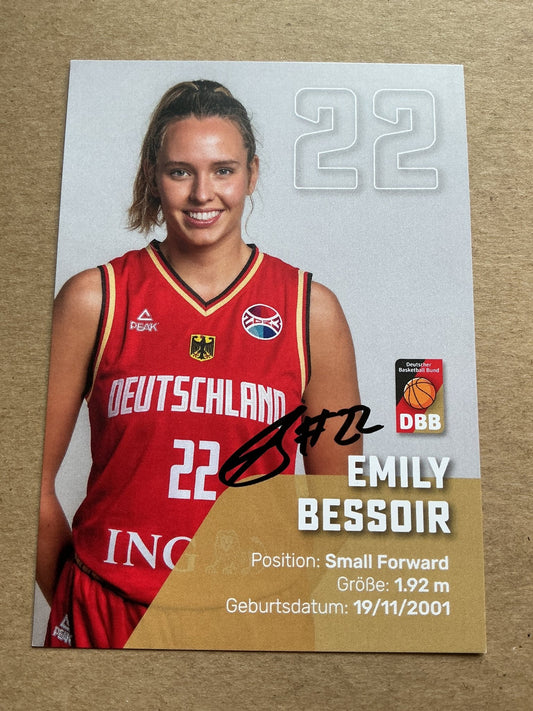Emily Bessoir, Germany 🇩🇪 Basketball Olympics 2024 hand signed - Autographs-World