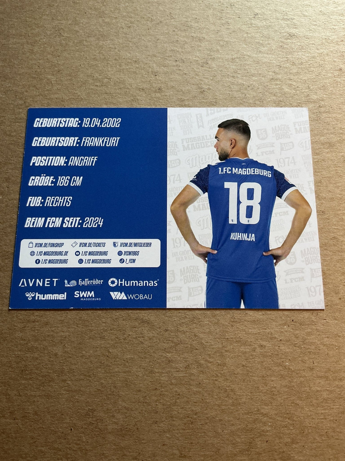 Emir Kuhinja, Germany 🇩🇪 1.FC Magdeburg 2024/25 hand signed - Autographs-World