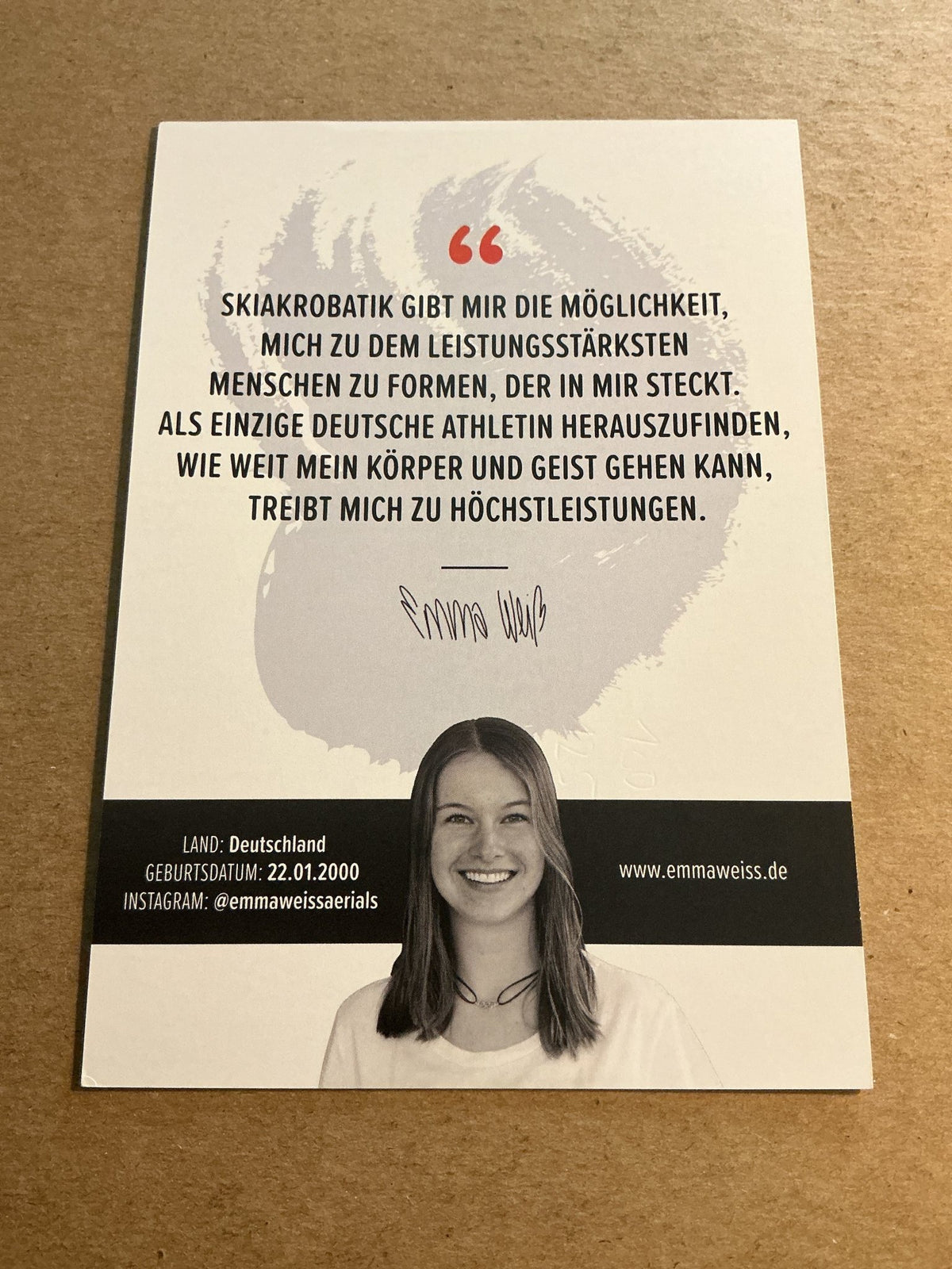 Emma Weiß, Germany 🇩🇪 Freestyle Winter Sports 2024/25 hand signed - Autographs-World