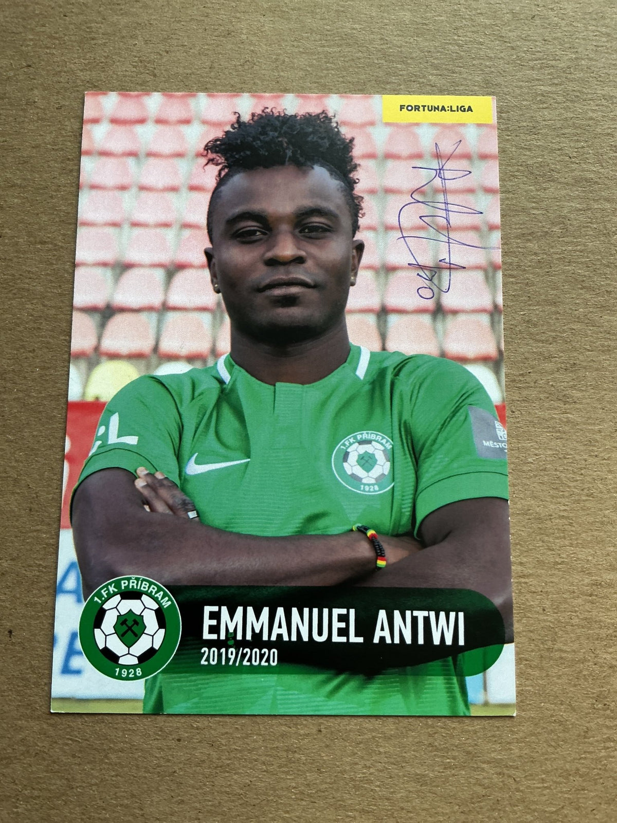 Emmanuel Antwi, Ghana 🇬🇭 1.FK Pribram 2019/20 hand signed - Autographs-World