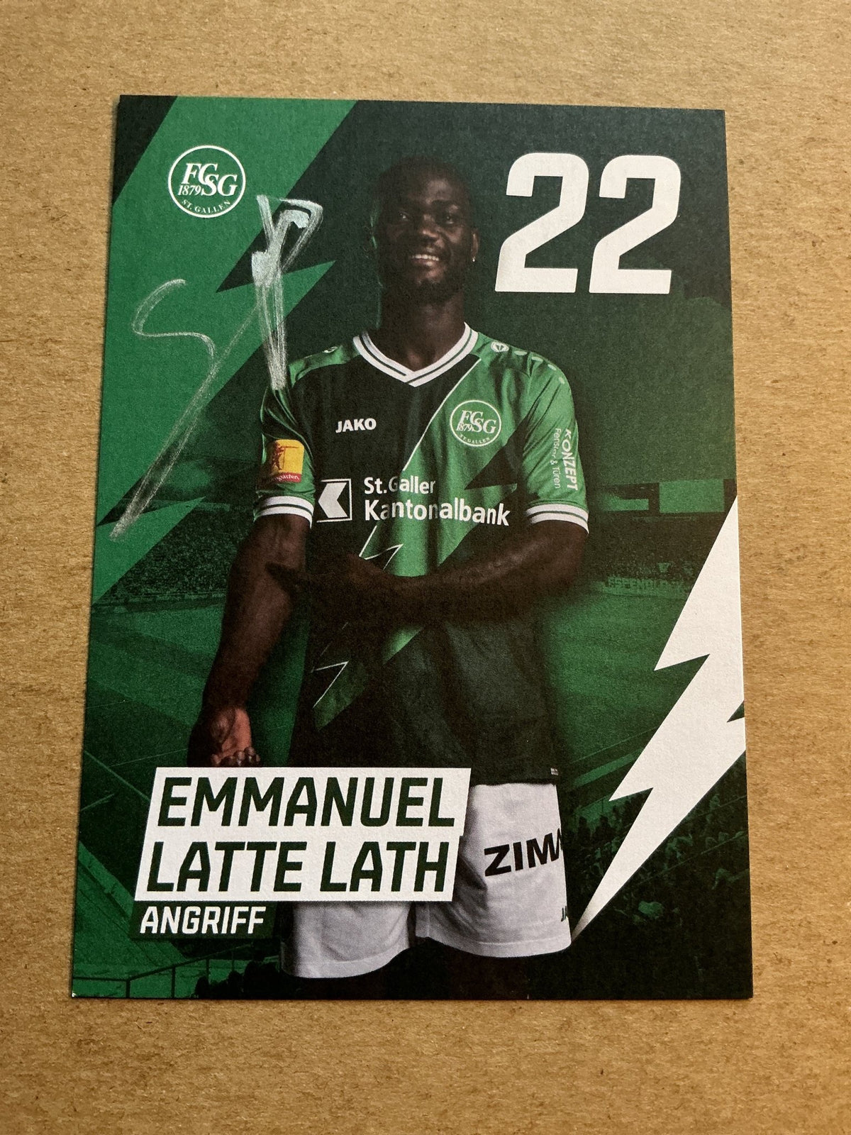 Emmanuel Latte Lath, Ivory Coast 🇨🇮 FC St. Gallen 2022/23 hand signed - Autographs-World