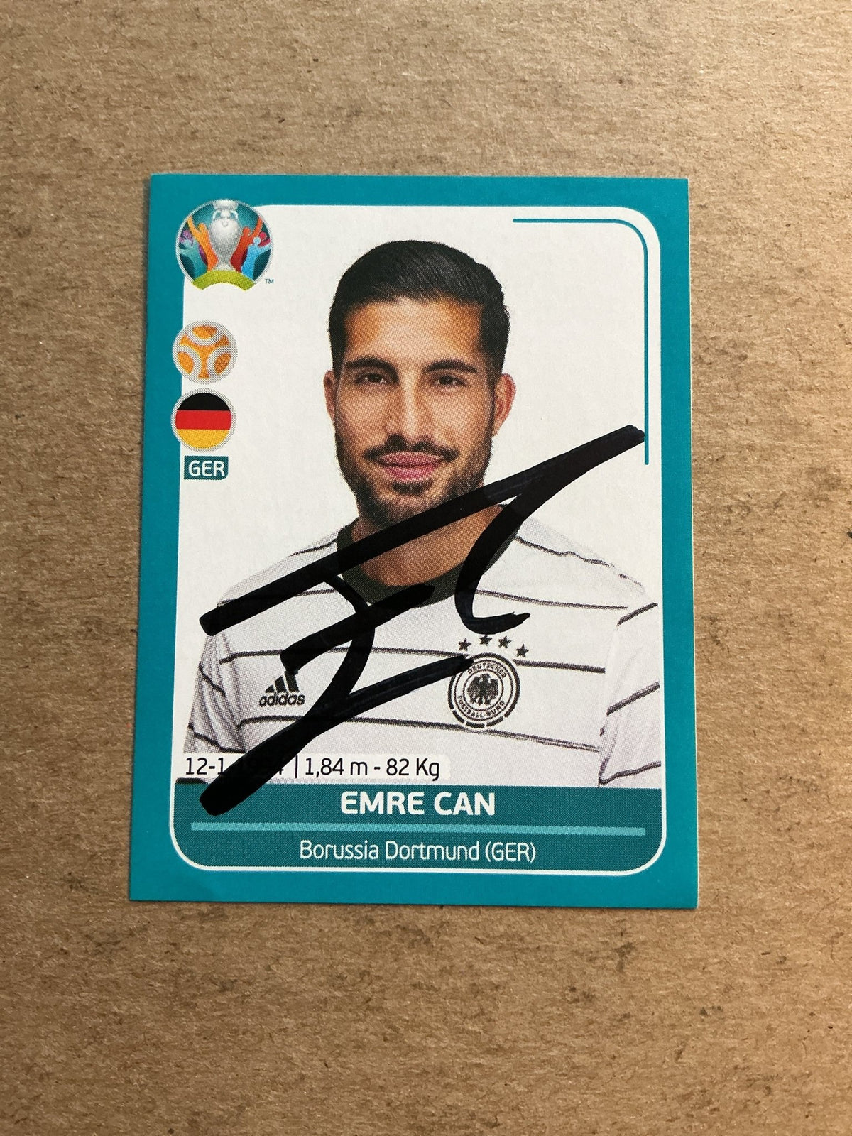 Emre Can, Germany 🇩🇪 UEFA Euro 2020 Panini hand signed - Autographs-World