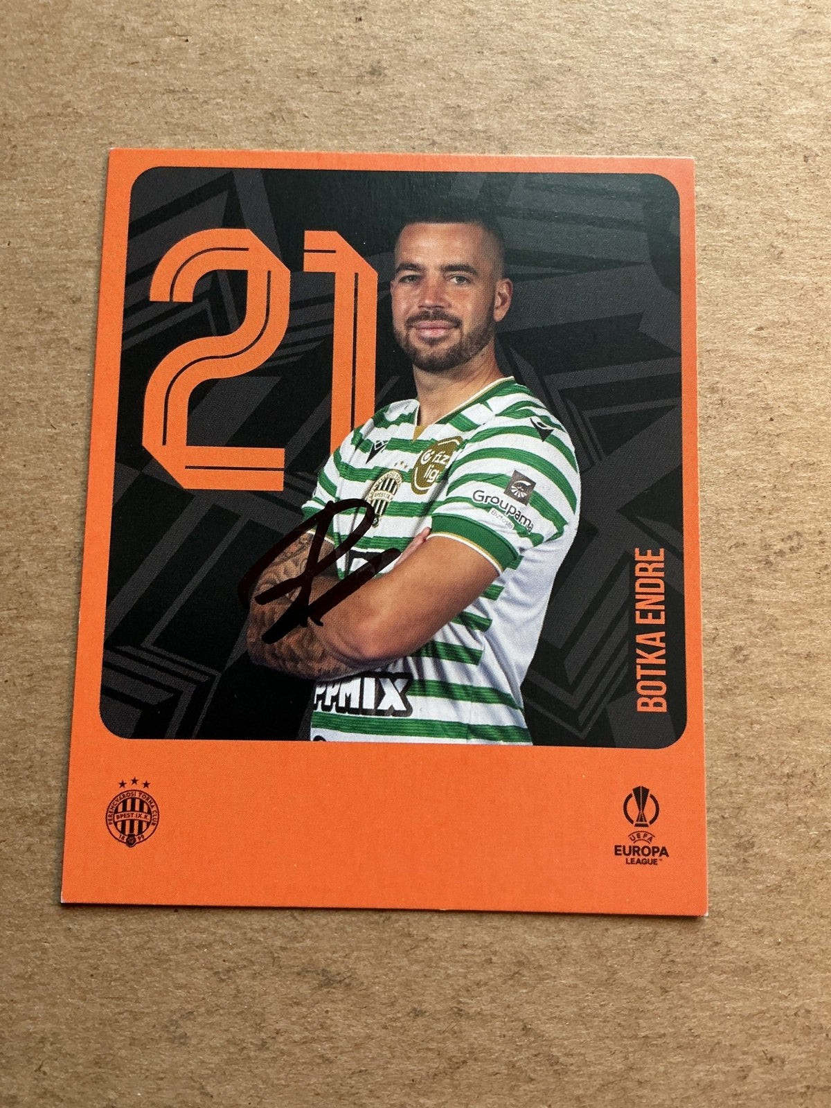 Endre Botka, Hungary 🇭🇺 Ferencvaros 2025/26 hand signed - Autographs-World