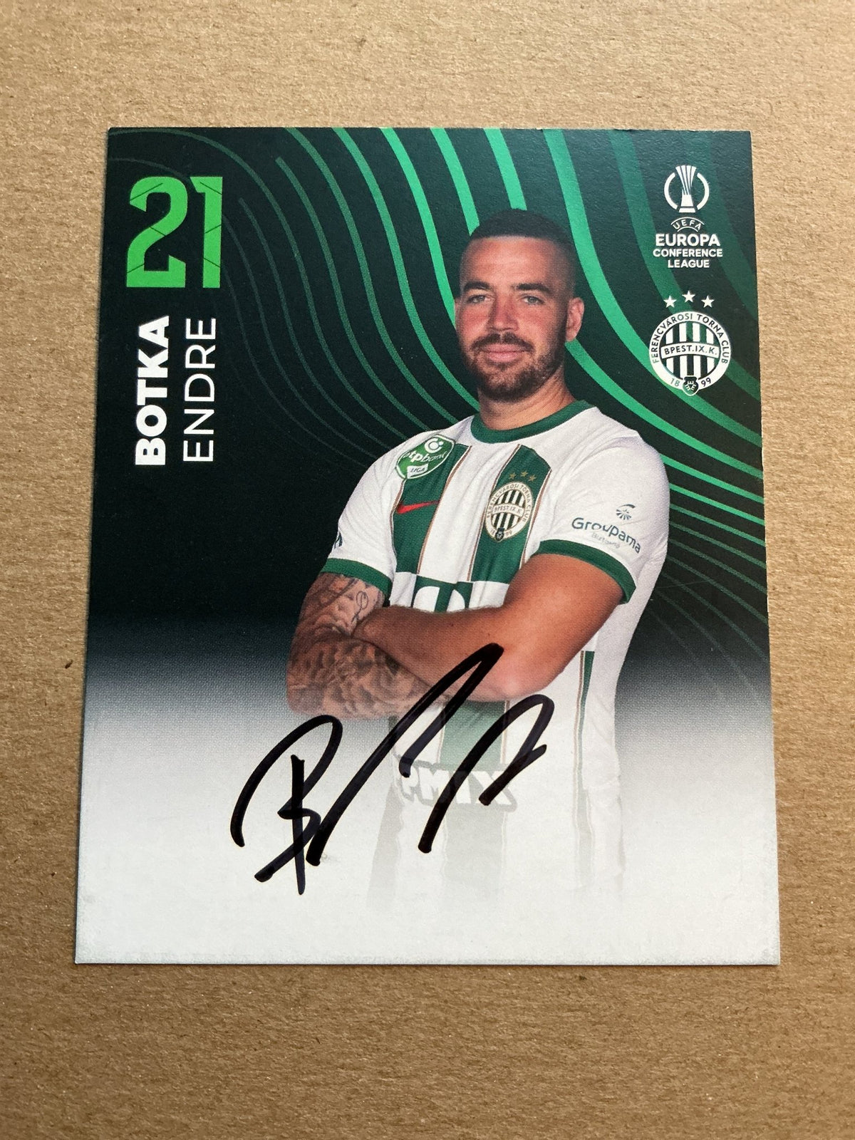 Endre Botka, Hungary 🇭🇺 Ferencváros TC 2023/24 hand signed - Autographs-World