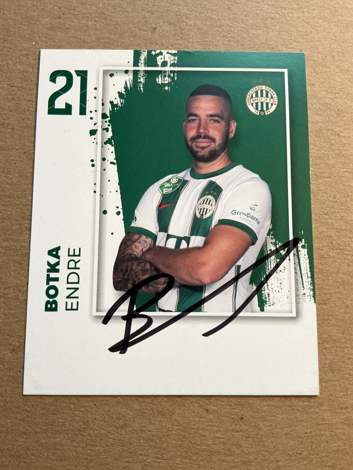 Endre Botka, Hungary 🇭🇺 Ferencváros TC 2023/24 hand signed - Autographs-World