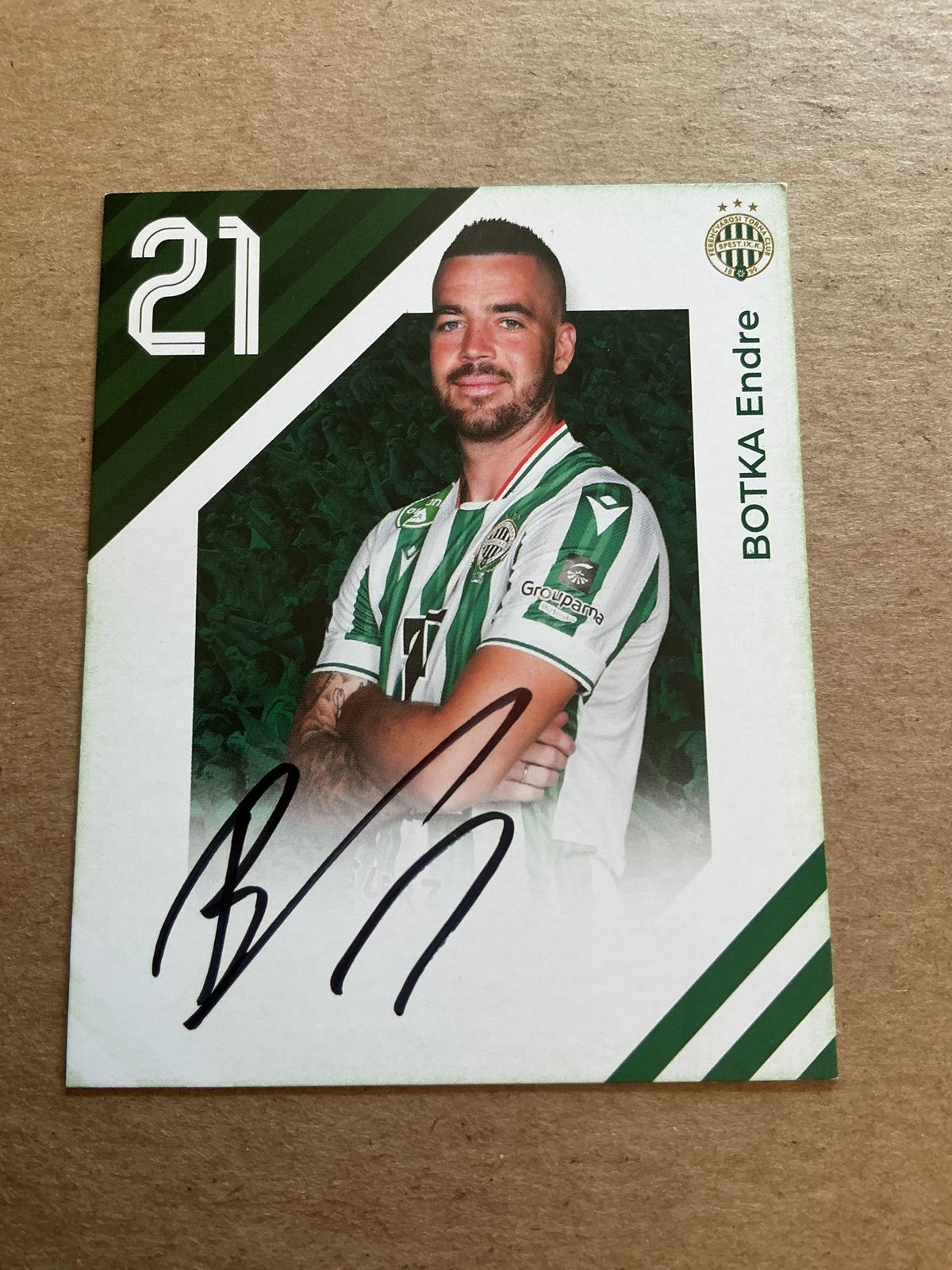 Endre Botka, Hungary 🇭🇺 Ferencvaros TC 2024/25 hand signed - Autographs-World