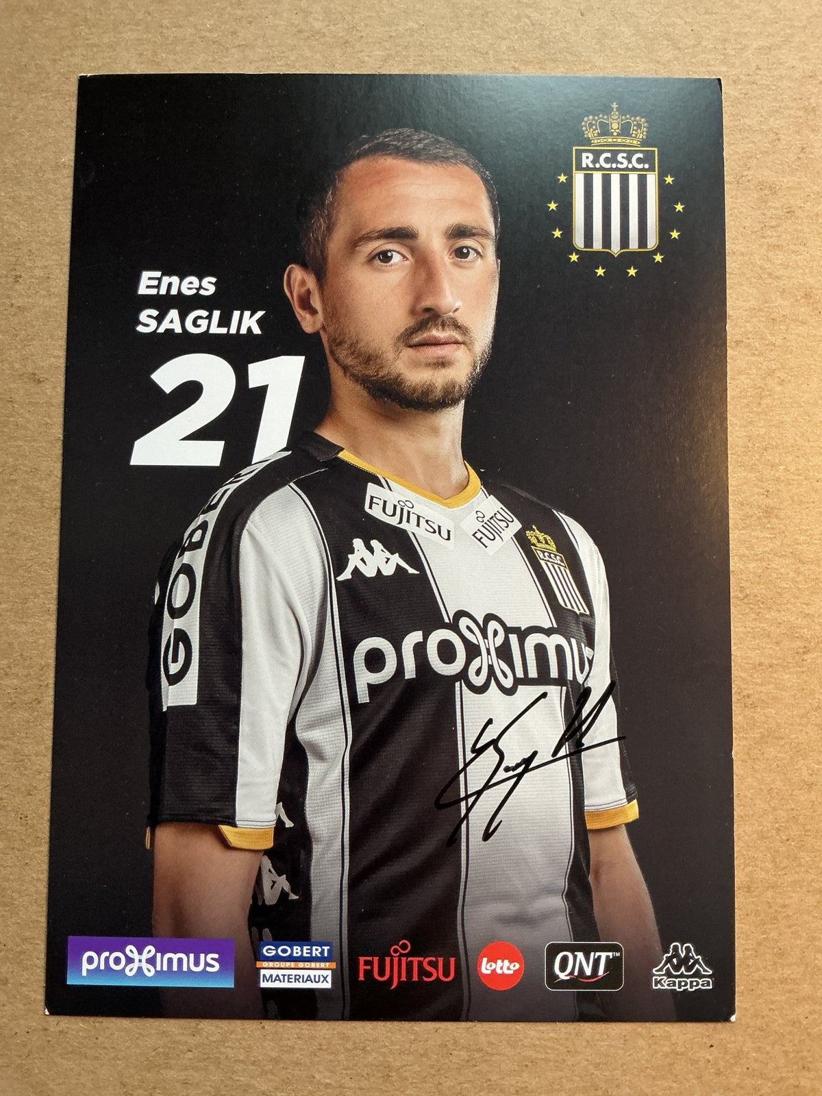 Enes Saglik, Belgium 🇧🇪 Royal Charleroi SC 2019/20 hand signed - Autographs-World