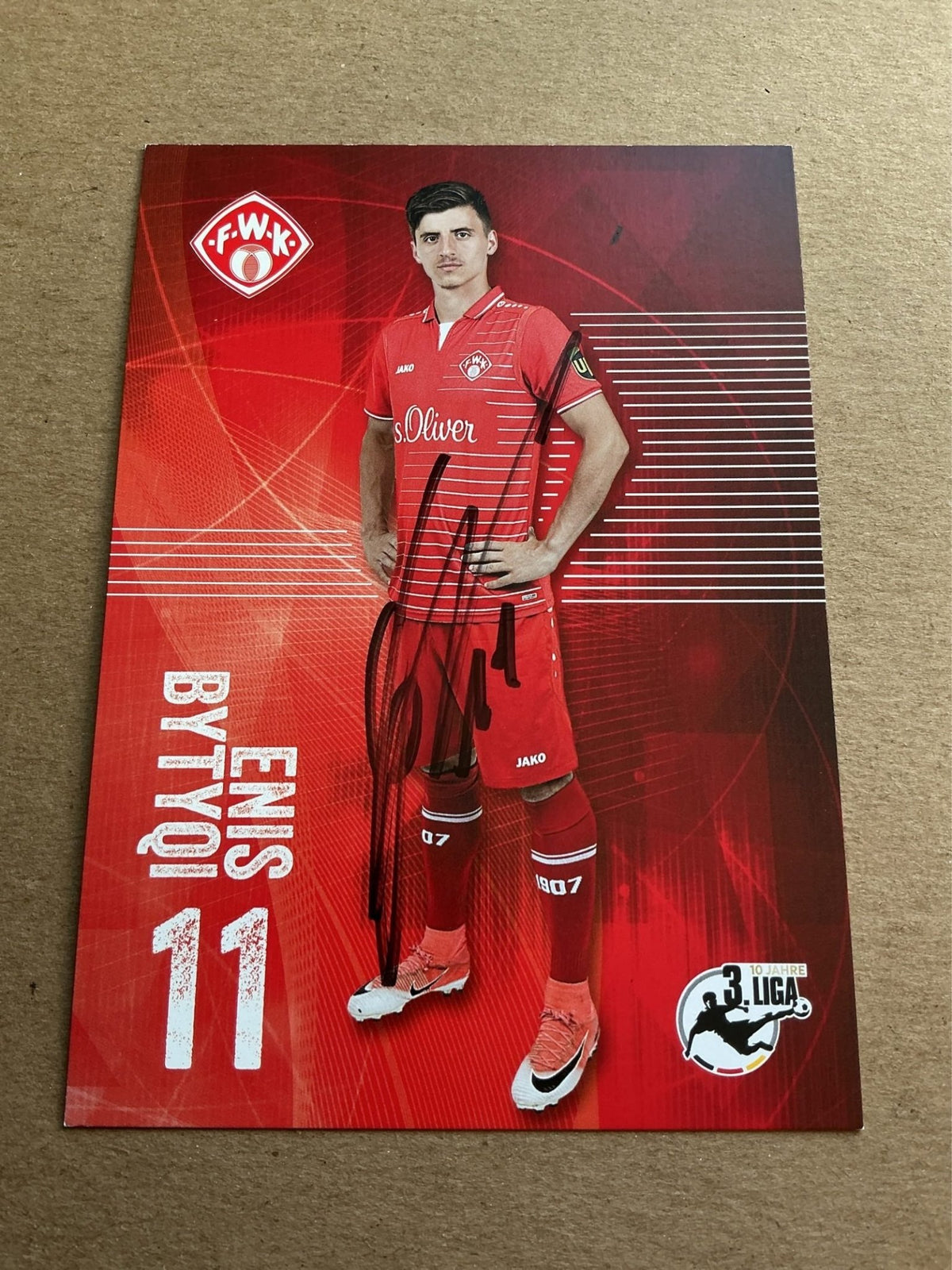 Enis Bytyqi, Kosovo 🇽🇰 FC Würzburger Kickers 2017/18 hand signed - Autographs-World