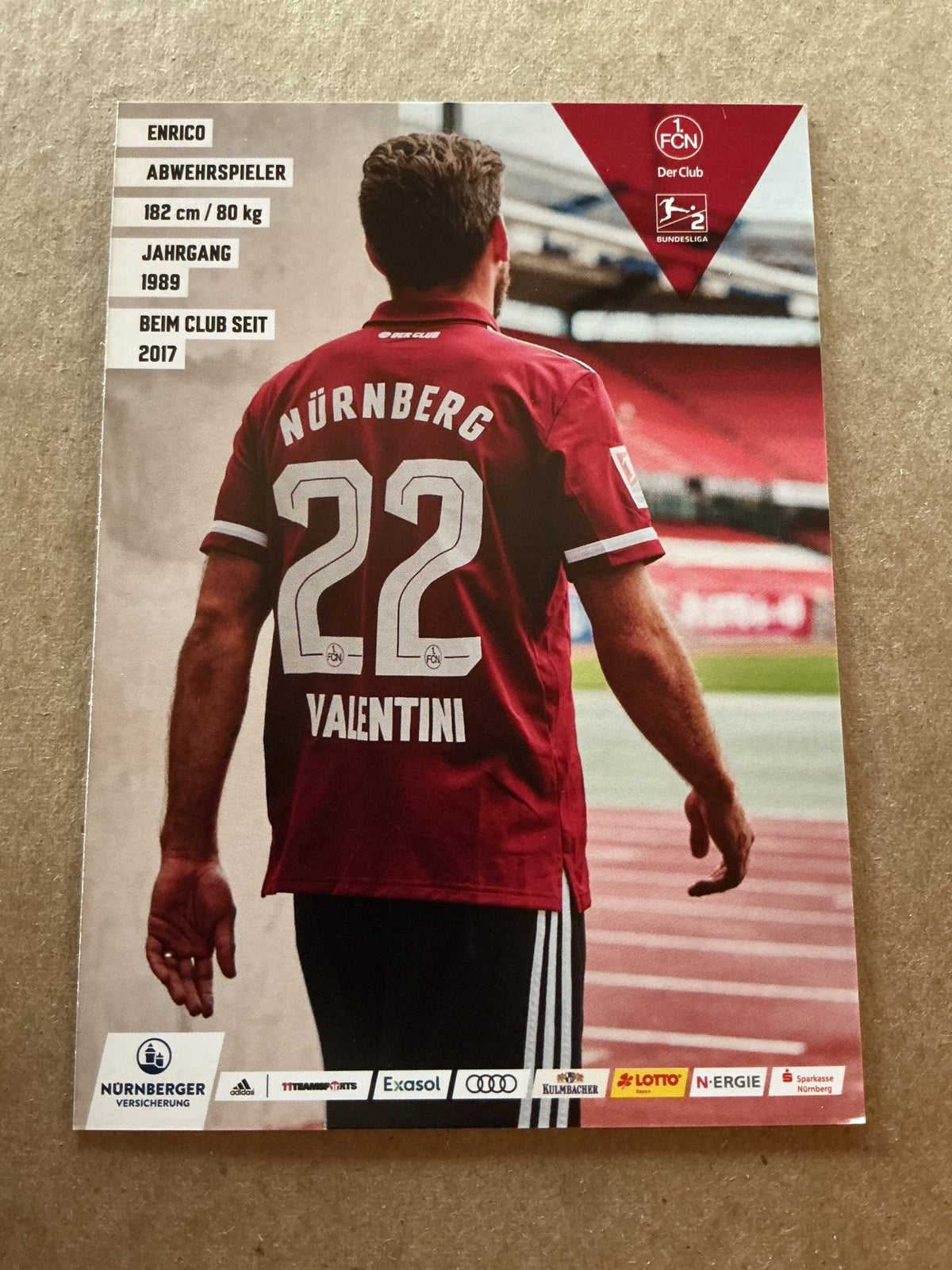 Enrico Valentini, Germany 🇩🇪 1.FC Nürnberg 2021/22 hand signed - Autographs-World