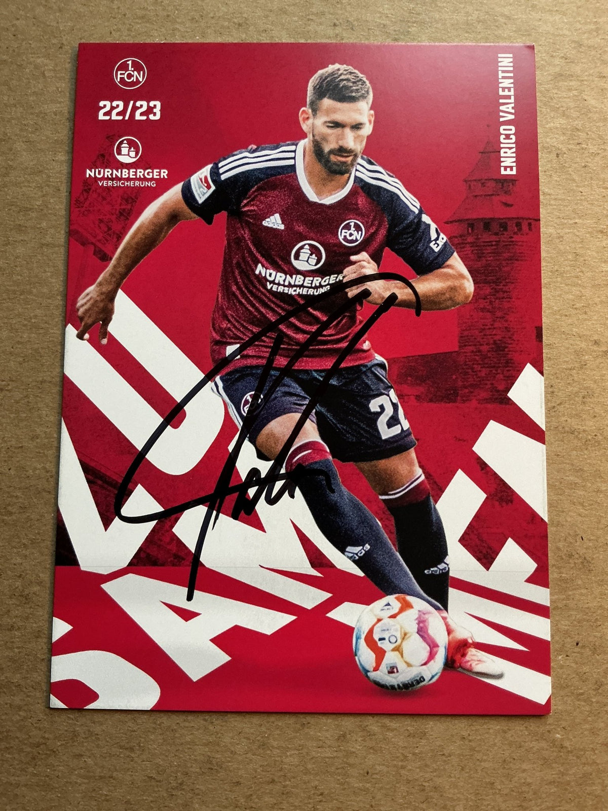 Enrico Valentini, Germany 🇩🇪 1.FC Nürnberg 2022/23 hand signed - Autographs-World
