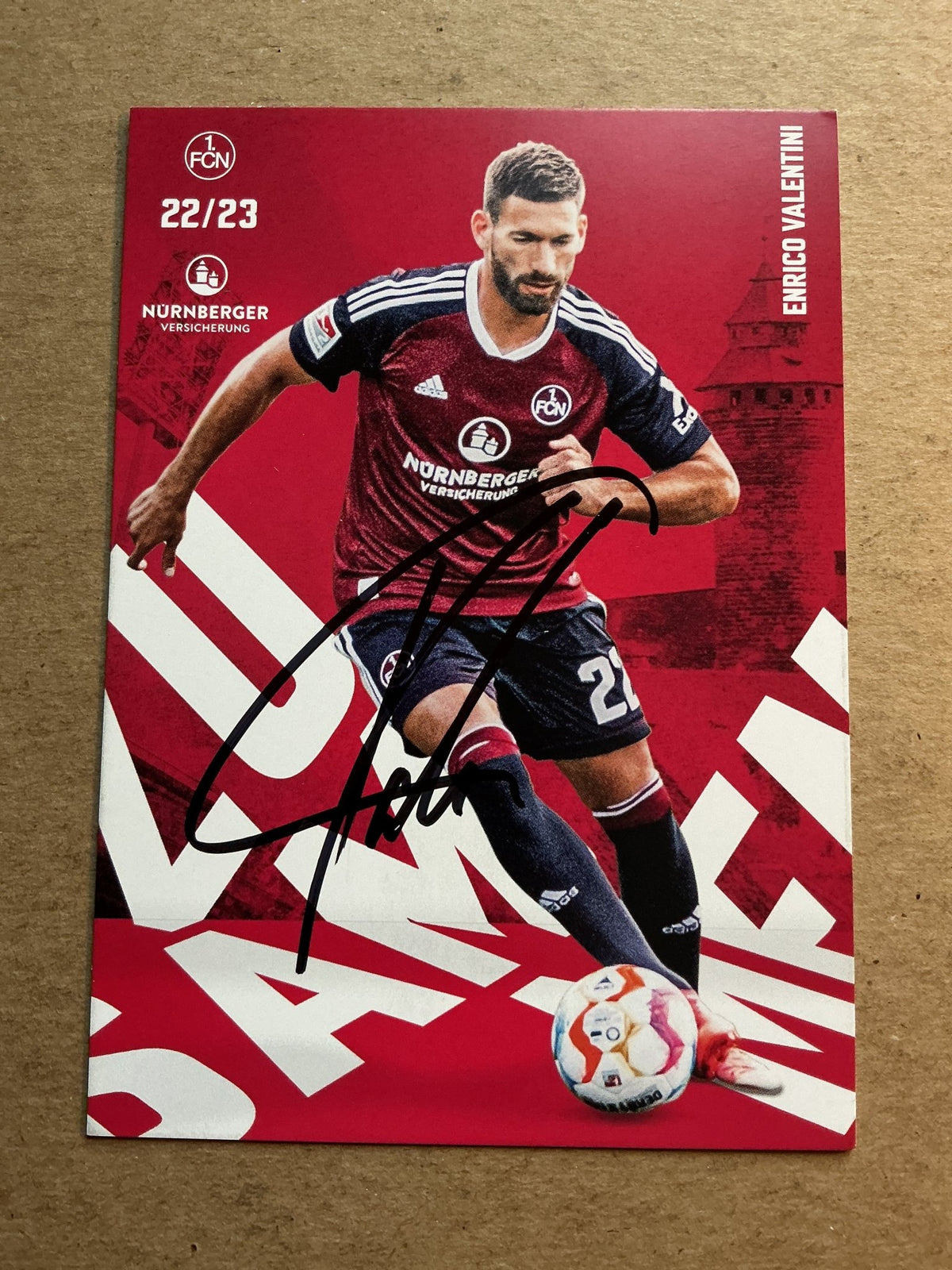 Enrico Valentini, Germany 🇩🇪 1.FC Nürnberg 2022/23 hand signed - Autographs-World