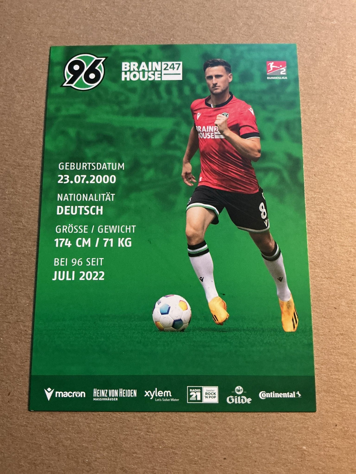 Enzo Leopold, Germany 🇩🇪 Hannover 96 2023/24 hand signed - Autographs-World