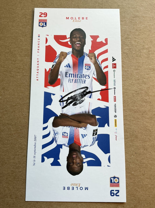 Enzo Molebe, France 🇫🇷 Olympique Lyon 2024/25 hand signed - Autographs-World