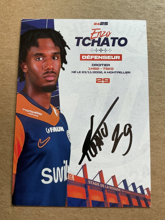 Enzo Tchato, Cameroon 🇨🇲 Montpellier HSC 2024/25 hand signed - Autographs-World