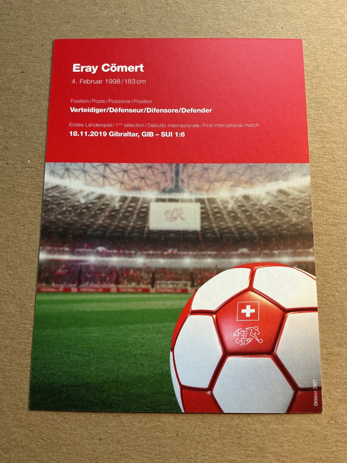 Eray Cömert, Switzerland 🇨🇭 2021 hand signed - Autographs-World