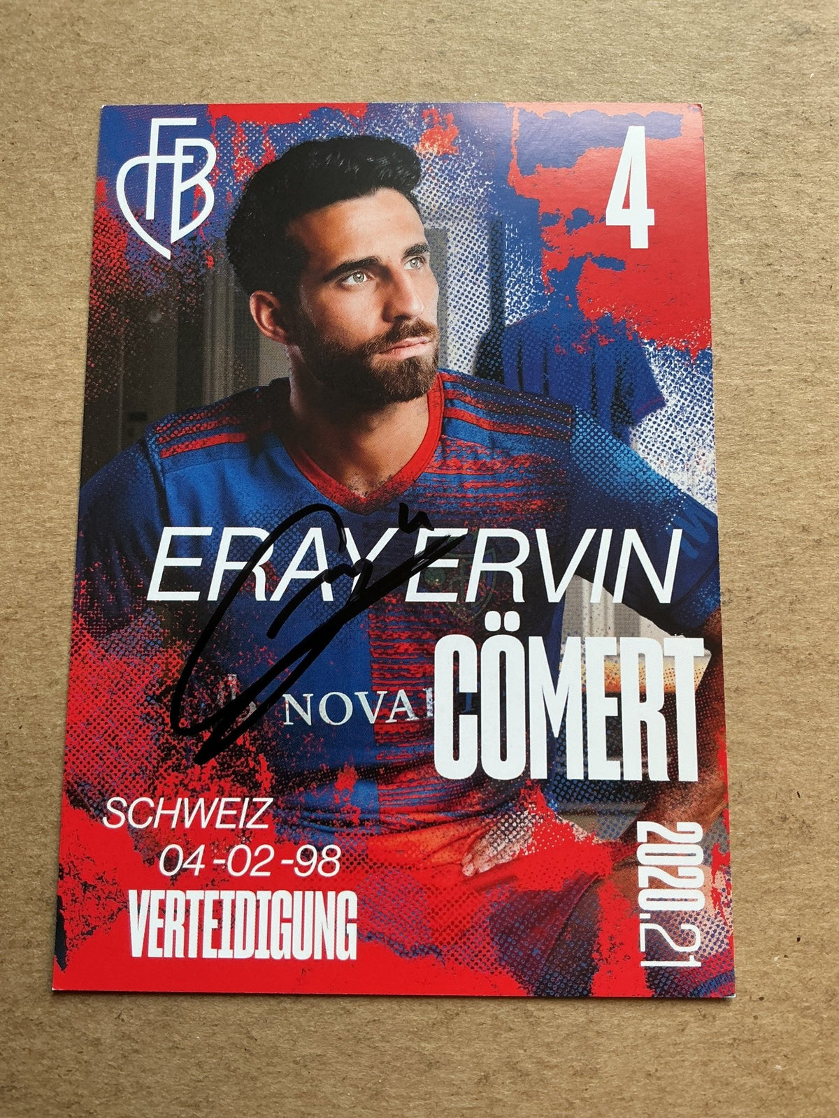 Eray Cömert, Switzerland 🇨🇭 FC Basel 2020/21 hand signed - Autographs-World