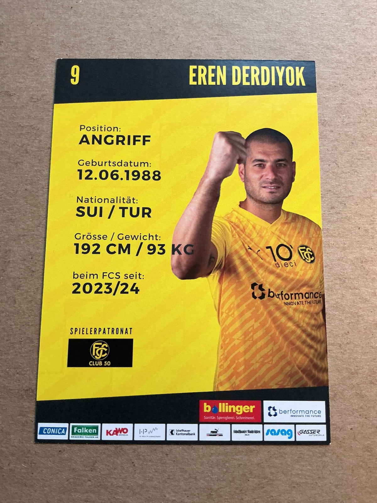 Eren Derdiyok, Switzerland 🇨🇭 FC Schaffhausen 2023/24 hand signed - Autographs-World