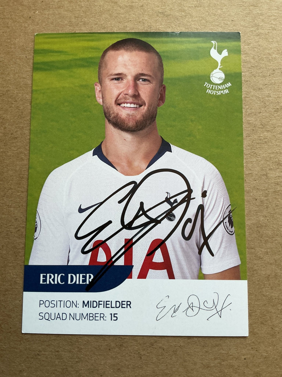 Eric Dier, England 🏴󠁧󠁢󠁥󠁮󠁧󠁿 Tottenham Hotspur 2018/19 hand signed - Autographs-World