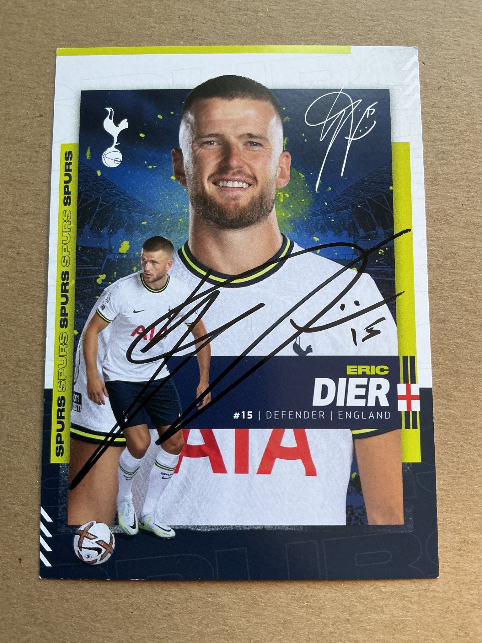 Eric Dier, England 🏴󠁧󠁢󠁥󠁮󠁧󠁿 Tottenham Hotspur 2022/23 hand signed - Autographs-World