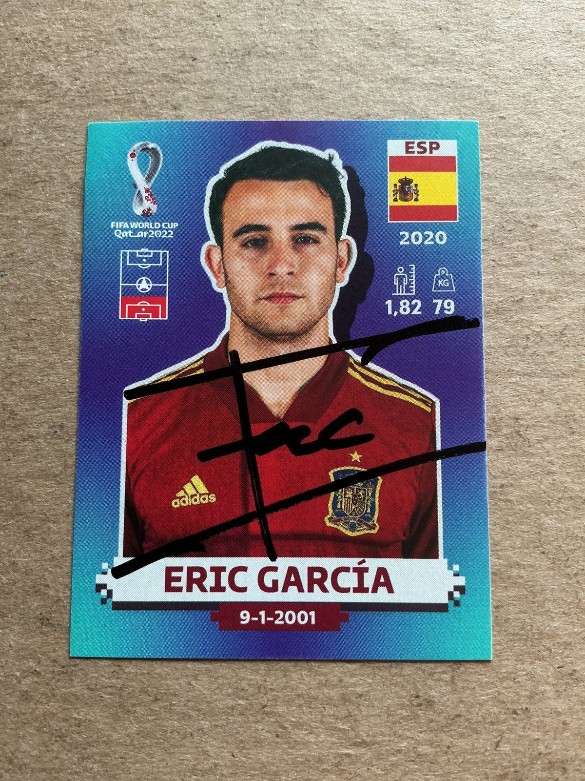 Eric Garcia, Spain 🇪🇸 FIFA World Cup 2022 Panini hand signed - Autographs-World