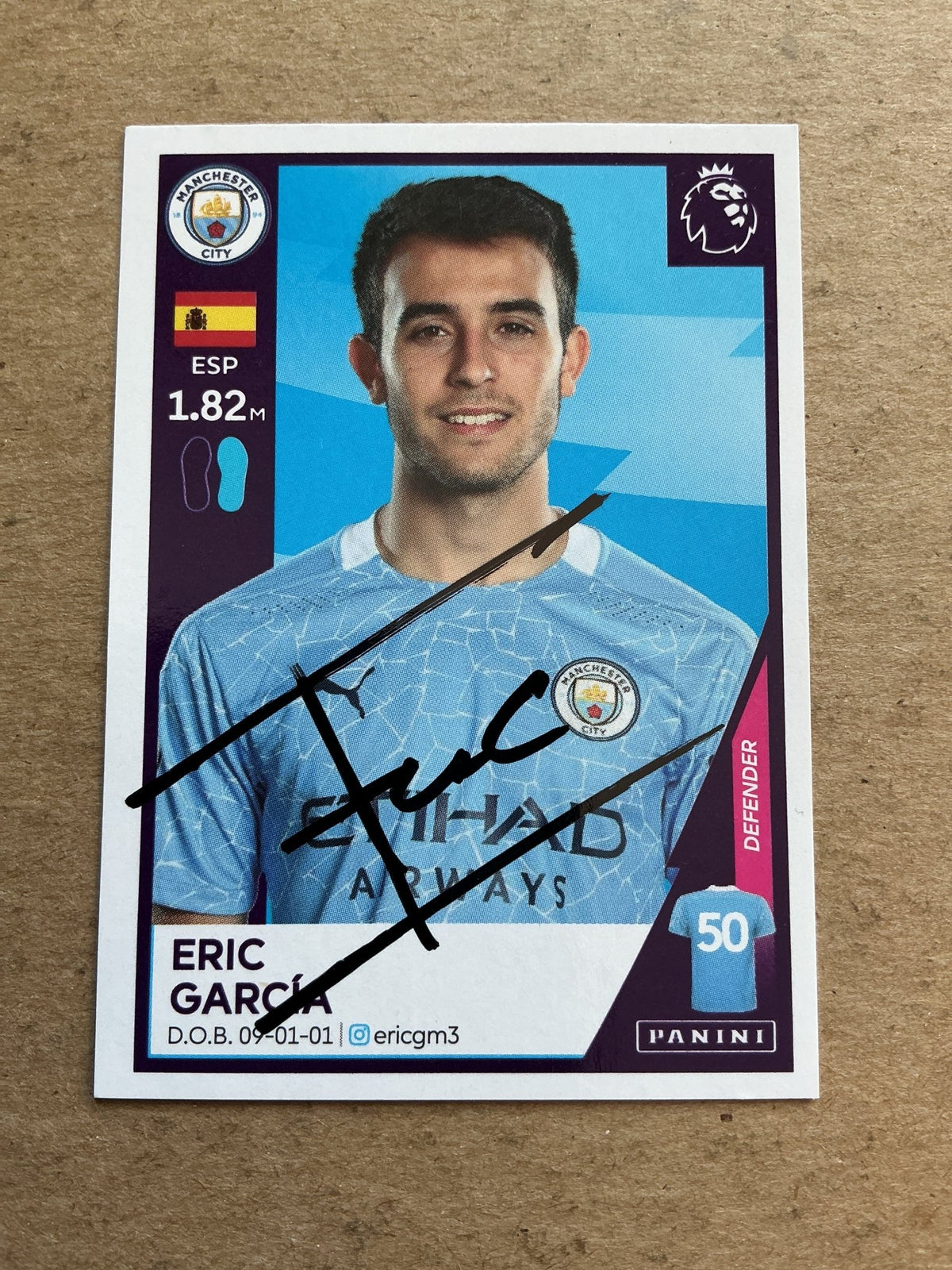 Eric Garcia, Spain 🇪🇸 Manchester City 2021 Panini hand signed - Autographs-World